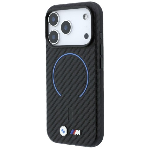 Etui BMW M Carbon Printed Ring MagSafe do iPhone 18 Pro Max / 17 Pro Max czarny