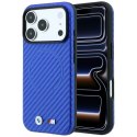 Etui BMW M Carbon Printed Ring MagSafe do iPhone 18 Pro Max / 17 Pro Max niebieski