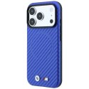 Etui BMW M Carbon Printed Ring MagSafe do iPhone 18 Pro Max / 17 Pro Max niebieski