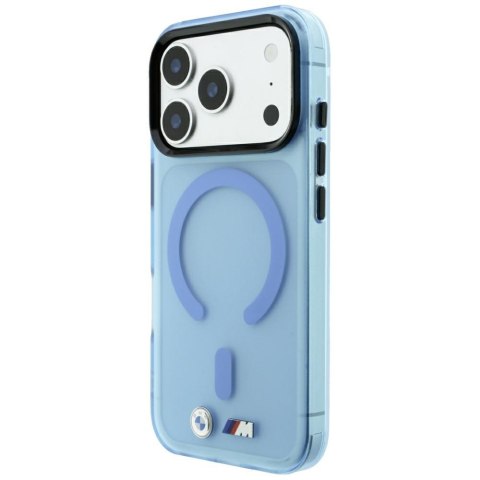 Etui BMW M IML Frosted Metal Logo & Trims MagSafe do iPhone 18 Pro / 17 Pro niebieski