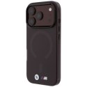 Etui BMW M IML Frosted Metal Logo & Trims MagSafe do iPhone 18 Pro Max / 17 Pro Max bordowy