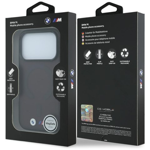 Etui BMW M IML Frosted Metal Logo & Trims MagSafe do iPhone 18 Pro Max / 17 Pro Max bordowy
