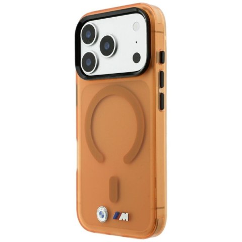 Etui BMW M IML Frosted Metal Logo & Trims MagSafe do iPhone 18 Pro Max / 17 Pro Max pomarańczowy