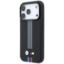 Etui BMW M Quadrille Kevlar Anthracite & Tricolor Print Lines MagSafe do iPhone 18 Pro / 17 Pro czarny