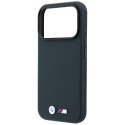 Etui BMW M Quadrille Kevlar Metal Logo MagSafe do iPhone 18 Pro / 17 Pro granatowy