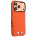 Etui BMW M Quadrille Kevlar Metal Logo MagSafe do iPhone 18 Pro / 17 Pro pomarańczowy