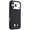 Etui BMW M Quadrille Kevlar Tricolor & Metal Logo MagSafe do iPhone 18 Pro / 17 Pro czarny
