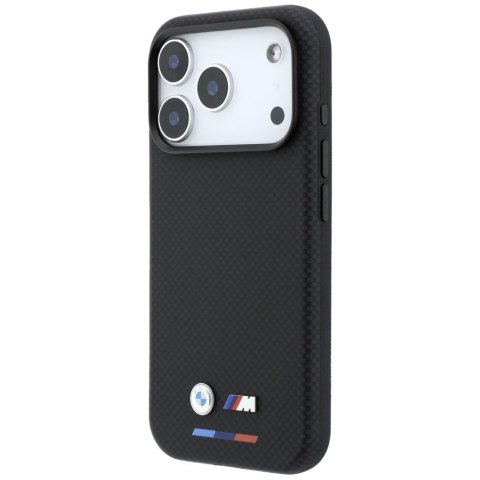Etui BMW M Quadrille Kevlar Tricolor & Metal Logo MagSafe do iPhone 18 Pro Max / 17 Pro Max czarny