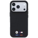 Etui BMW M Quadrille Kevlar Tricolor & Metal Logo MagSafe do iPhone 18 Pro Max / 17 Pro Max czarny