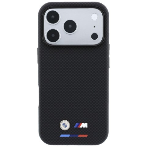 Etui BMW M Quadrille Kevlar Tricolor & Metal Logo MagSafe do iPhone 18 Pro Max / 17 Pro Max czarny