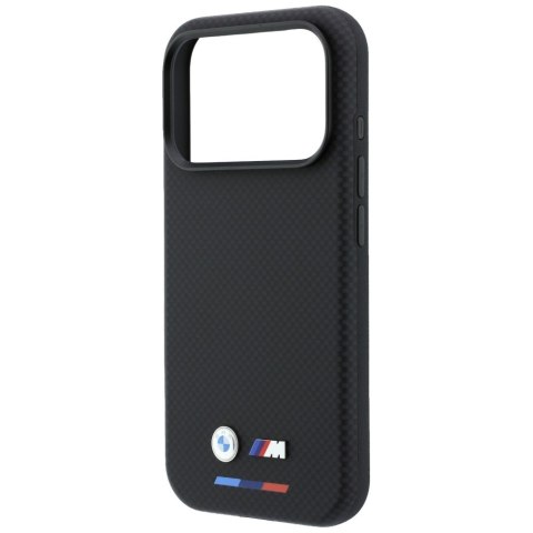 Etui BMW M Quadrille Kevlar Tricolor & Metal Logo MagSafe do iPhone 18 Pro Max / 17 Pro Max czarny