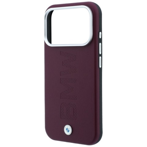 Etui BMW Sign Centered Deboss MagSafe do iPhone 18 Pro / 17 Pro bordowy