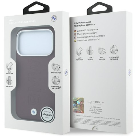 Etui BMW Sign Centered Deboss MagSafe do iPhone 18 Pro / 17 Pro bordowy