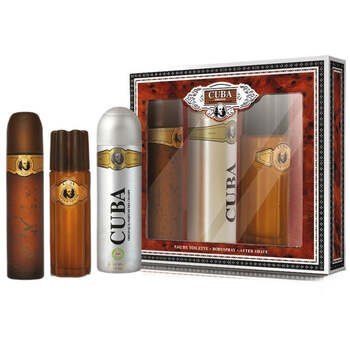 Cuba Gold Gift Set EDT 100 ml After Shave Cuba Gold 100 ml and deospray Cuba Gold 200 ml 100 ml