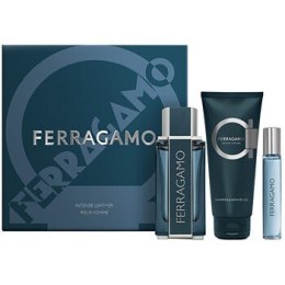 Salvatore Ferragamo Ferragamo Intense Leather Zestaw kosmetyczny EDP 100 ml, żel pod prysznic 100 ml a miniaturka EDP 15 ml 100