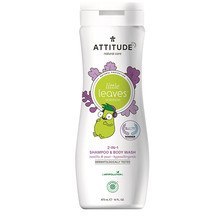 Attitude Little Leaves Kids Body Soap and Shampoo 2 in 1 with Vanilla and Pear Scent 473 ml