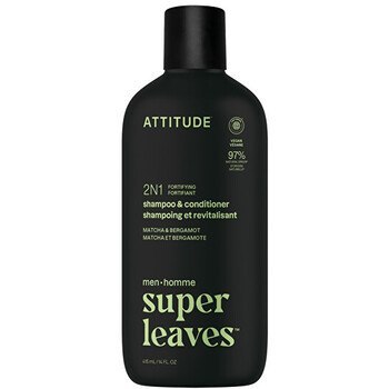 Attitude Super Leaves Matcha & Bergamot Shampoo & Conditioner - Pánský posilující szampon a odżywka 2v1 415 ml
