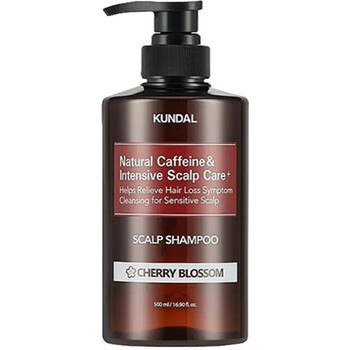 KUNDAL Natural Caffeine & Intensive Scalp Care+ Cherry Blossom Scalp Shampoo - Szampon proti vypadávání włosów s kofeinem 500 ml