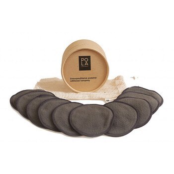 Pola Cosmetics Makeup Remove Pads - Makeup remover pads with carbon fibers (10 pcs)