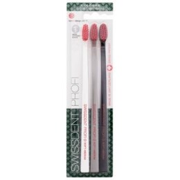 Swissdent Colours Soft-Medium (2 + 1 FREE Black + White + Grey) - Set toothbrushes