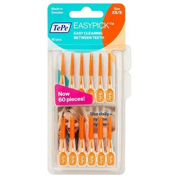 TePe Easypick XS/S Orange ( 60 pcs ) - rubber interdental picks 0.0ks
