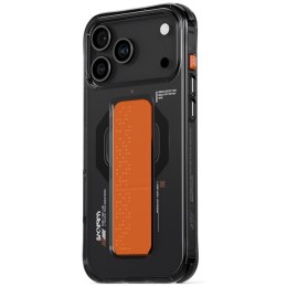 Etui Skinarma Haxa do iPhone 17 Pro Max Magnetic Charging + Grip Stand grafitowy