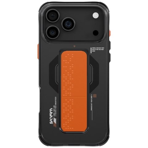 Etui Skinarma Haxa do iPhone 17 Pro Max Magnetic Charging + Grip Stand grafitowy