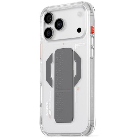 Etui Skinarma Haxa do iPhone 17 Pro Max Magnetic Charging + Grip Stand przezroczysty