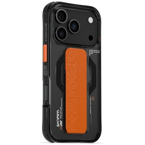 Etui Skinarma Haxa do iPhone 17 Pro Magnetic Charging + Grip Stand grafitowy