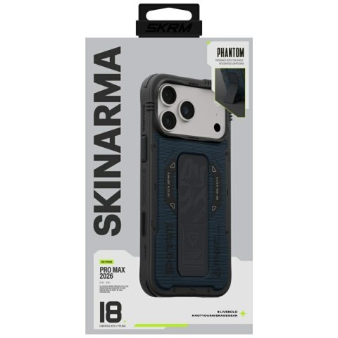 Etui Skinarma Phantom MagSafe + Grip Stand do iPhone 18 Pro Max / 17 Pro Max niebieski