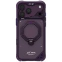 Etui Skinarma Saturn MagSafe + Rotating Kick Stand do iPhone 18 Pro Max / 17 Pro Max burgundowy
