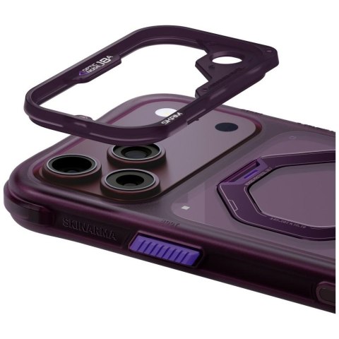 Etui Skinarma Saturn MagSafe + Rotating Kick Stand do iPhone 18 Pro Max / 17 Pro Max burgundowy
