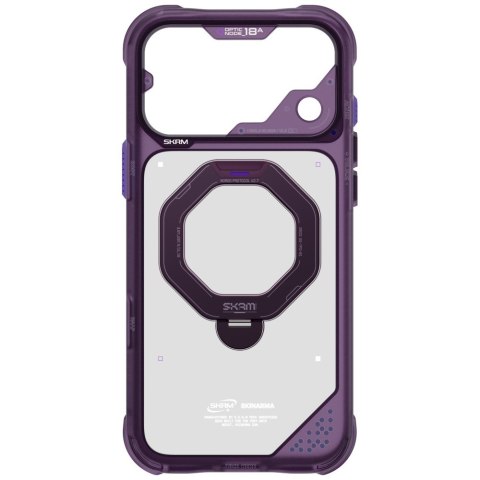 Etui Skinarma Saturn MagSafe + Rotating Kick Stand do iPhone 18 Pro Max / 17 Pro Max burgundowy