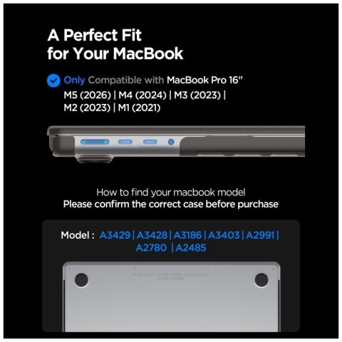 Etui Spigen AirSkin do MacBook Pro 16" M1-M5 / M5 Pro / M5 Pro Max 2021-2026 frost black