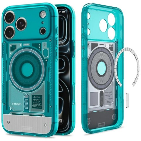 Etui Spigen C1 Ultra Hybrid Mag MagSafe do iPhone 18 Pro / 17 Pro turkusowo-szary