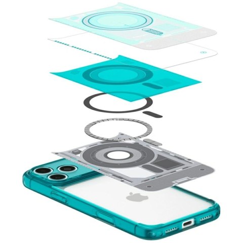 Etui Spigen C1 Ultra Hybrid Mag MagSafe do iPhone 18 Pro / 17 Pro turkusowo-szary