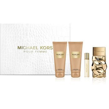 Michael Kors Michael Kors Pour Femme Zestaw kosmetyczny EDP 100 ml, balsam do ciała 100 ml, żel pod prysznic 100 ml a miniaturka