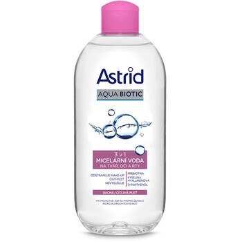 Astrid Micellar water 3 in 1 for face, eyes and lips for dry and sensitive skin Aqua Biotic 400 ml