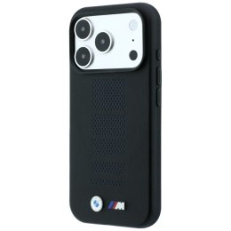 Etui BMW M Blue Perfo Metal Logo MagSafe do iPhone 18 Pro / 17 Pro czarny