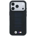 Etui BMW M Blue Perfo Metal Logo MagSafe do iPhone 18 Pro / 17 Pro czarny