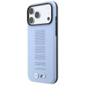 Etui BMW M Blue Perfo Metal Logo MagSafe do iPhone 18 Pro / 17 Pro niebieski