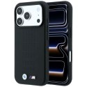 Etui BMW M Blue Perfo Metal Logo MagSafe do iPhone 18 Pro Max / 17 Pro Max czarny