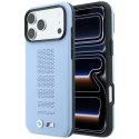 Etui BMW M Blue Perfo Metal Logo MagSafe do iPhone 18 Pro Max / 17 Pro Max niebieski
