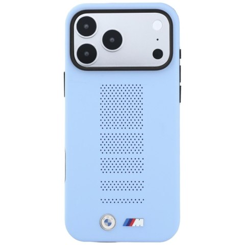 Etui BMW M Blue Perfo Metal Logo MagSafe do iPhone 18 Pro Max / 17 Pro Max niebieski