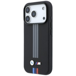 Etui BMW M Quadrille Kevlar Anthracite & Tricolor Print Lines MagSafe do iPhone 18 Pro Max / 17 Pro Max czarny