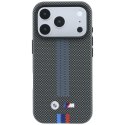 Etui BMW M Quadrille Kevlar Tricolor Print Lines MagSafe do iPhone 18 Pro / 17 Pro antracytowy