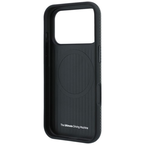 Etui BMW M Quadrille Kevlar Tricolor Print Lines MagSafe do iPhone 18 Pro / 17 Pro antracytowy