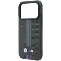 Etui BMW M Quadrille Kevlar Tricolor Print Lines MagSafe do iPhone 18 Pro Max / 17 Pro Max anthracite