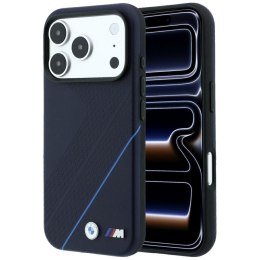 Etui BMW M Tire Track Blue Line MagSafe do iPhone 18 Pro / 17 Pro granatowy