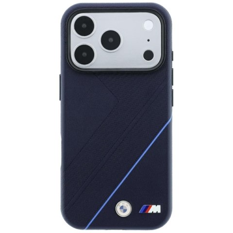 Etui BMW M Tire Track Blue Line MagSafe do iPhone 18 Pro / 17 Pro granatowy